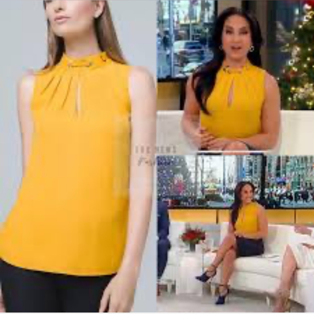 Marigold Sunflower Yellow Sleeveless Blouse •WHBM• size small